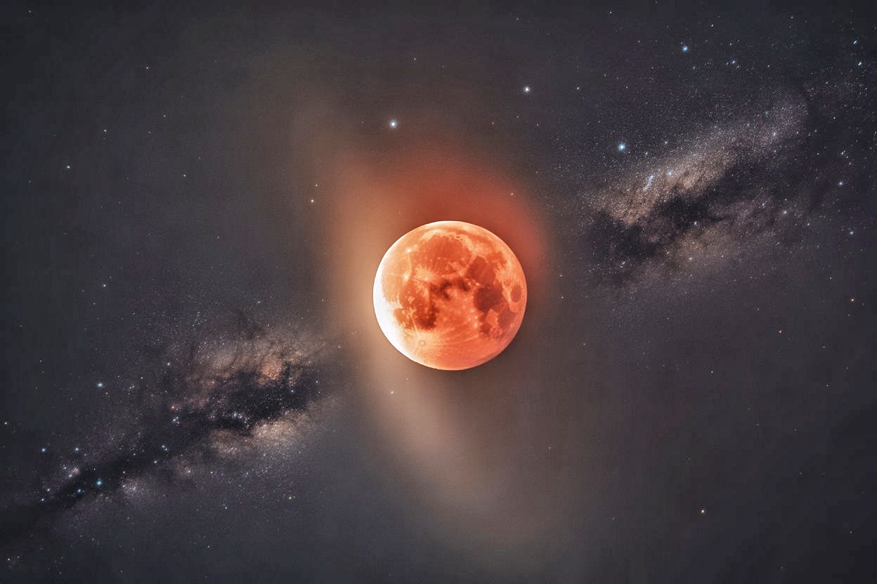 Hubble-like detail ; blood moon